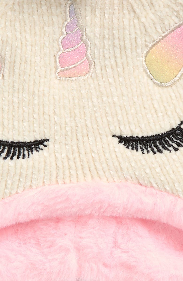 Capelli New York Kids
Unicorn Earflap Beanie
Glove Set, Alternate, color, Ivory Multi Combo