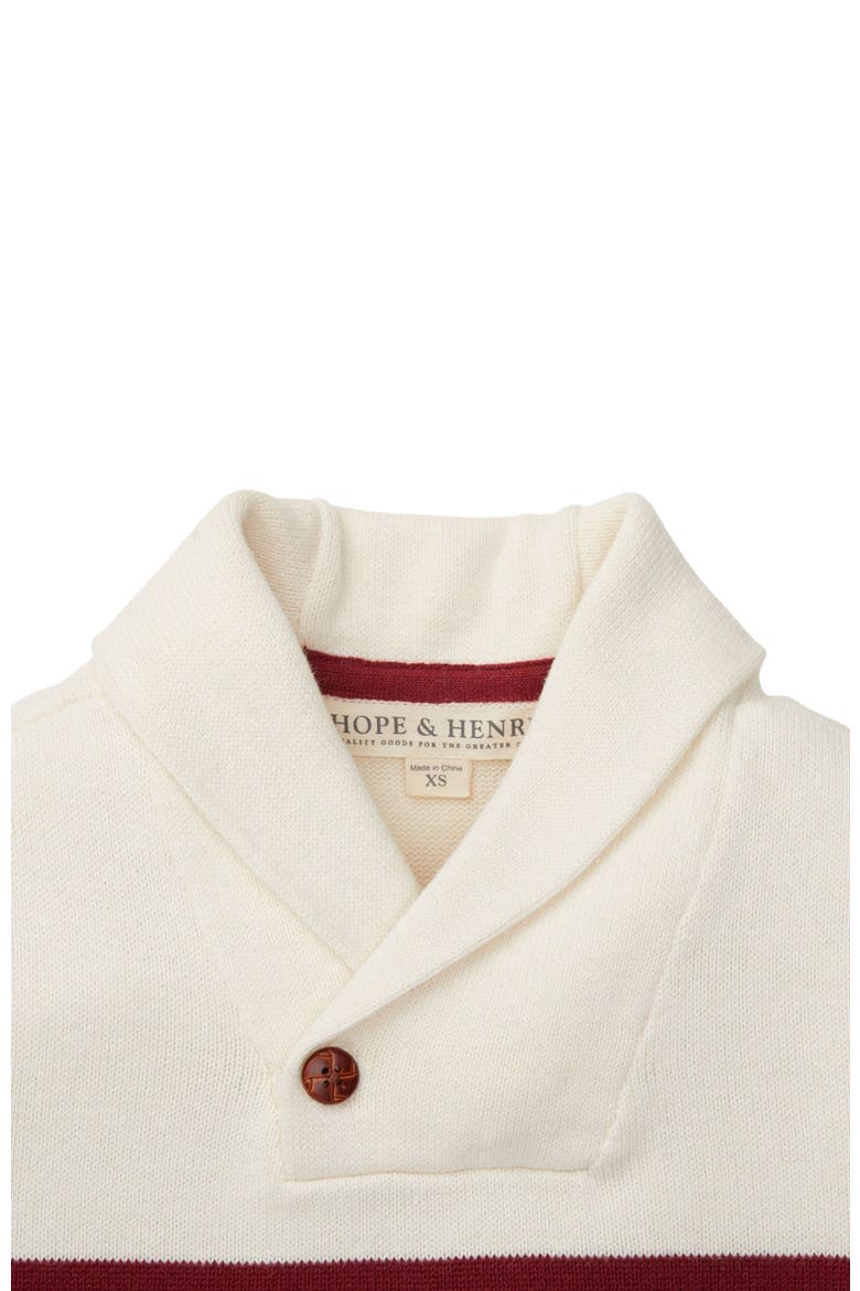 Baby Boys' Organic Shawl Collar Sweater, Infant, Alternate, color, Ivory Stripe