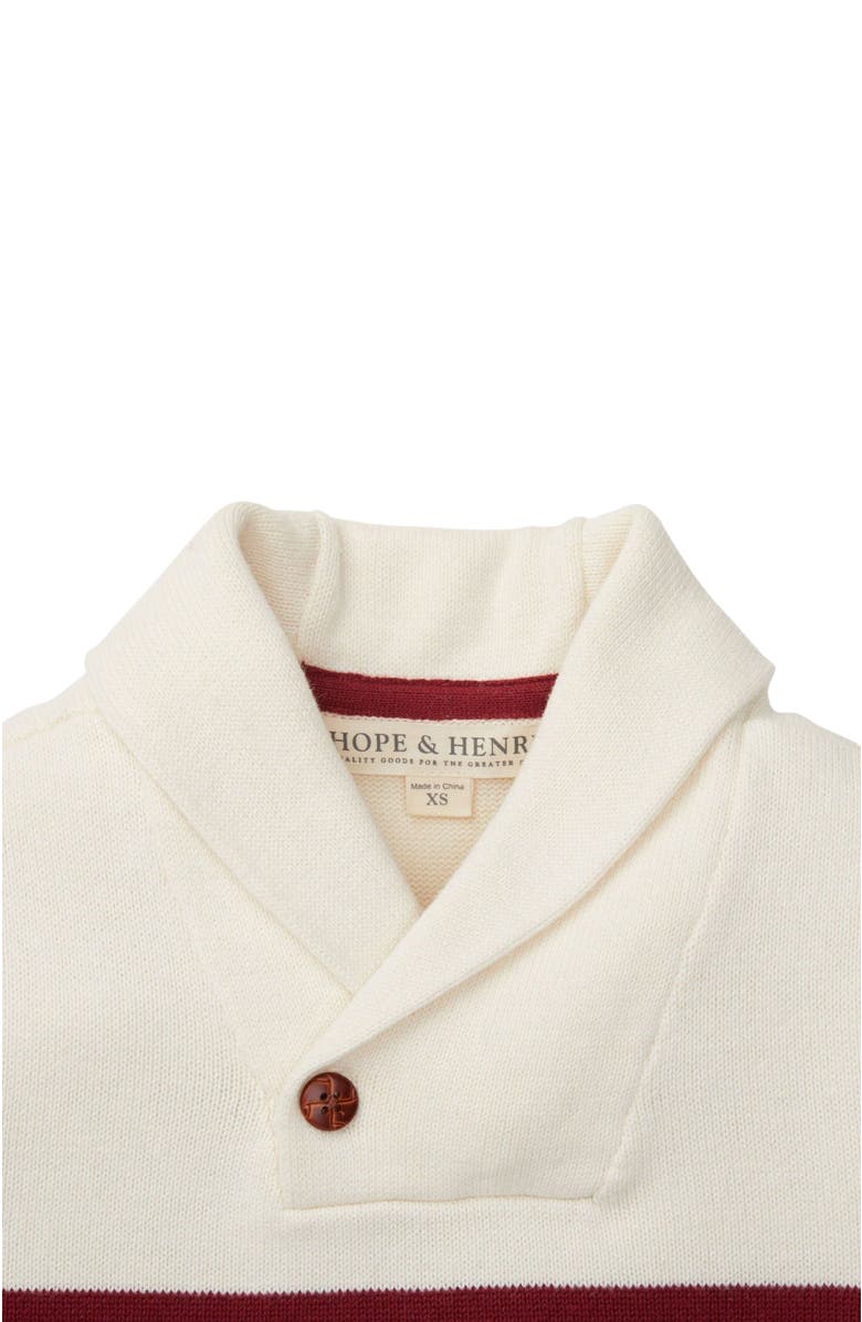 Hope & Henry Baby Boys' Organic Shawl Collar Cable Sweater, Infant, Alternate, color, Ivory Stripe