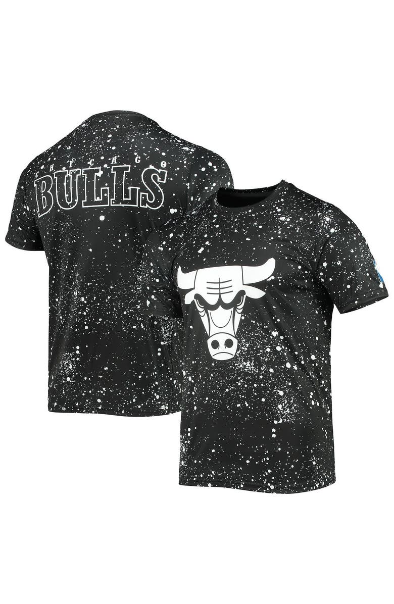 FISLL Men's Black Chicago Bulls Splatter Print T-Shirt, Main, color, 