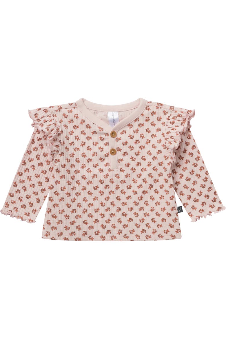 Henley Ruffle Tops with Pants Set, Alternate, color, Pink