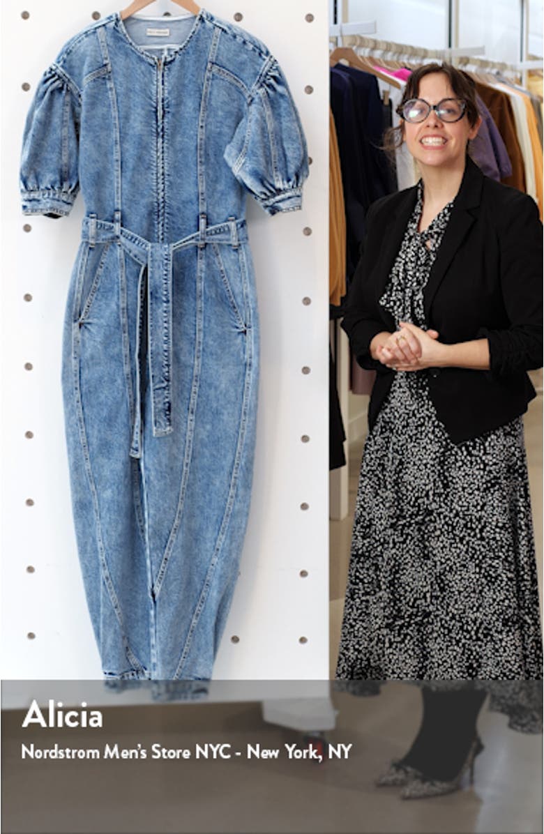 Sabra Acid Wash Stretch Cotton Denim Jumpsuit, sales video thumbnail