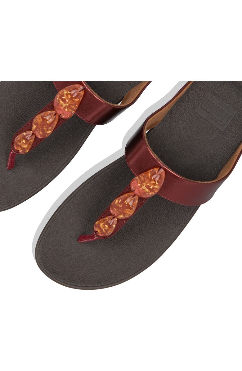 FitFlop Fino Metallic Stone Wedge Flip Flop, Alternate, color,