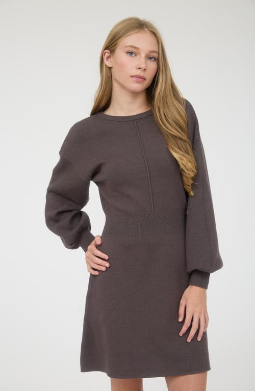 August Sky Tie Back Long Sleeve Minidress In Gray
