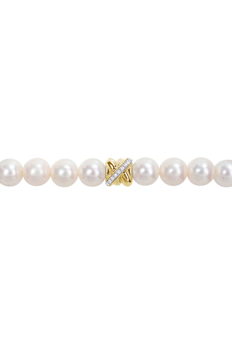 Cultured Pearl & Diamond Bracelet 14k, Alternate, color, Pearl