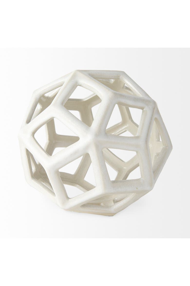 Geom Ceramic Geometric  Object, Alternate, color, White