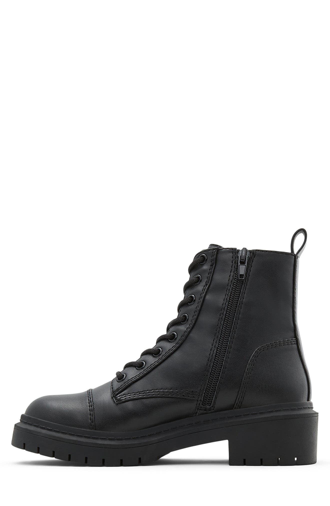 ALDO Goer Cap Toe Combat Boot, Alternate, color, Black