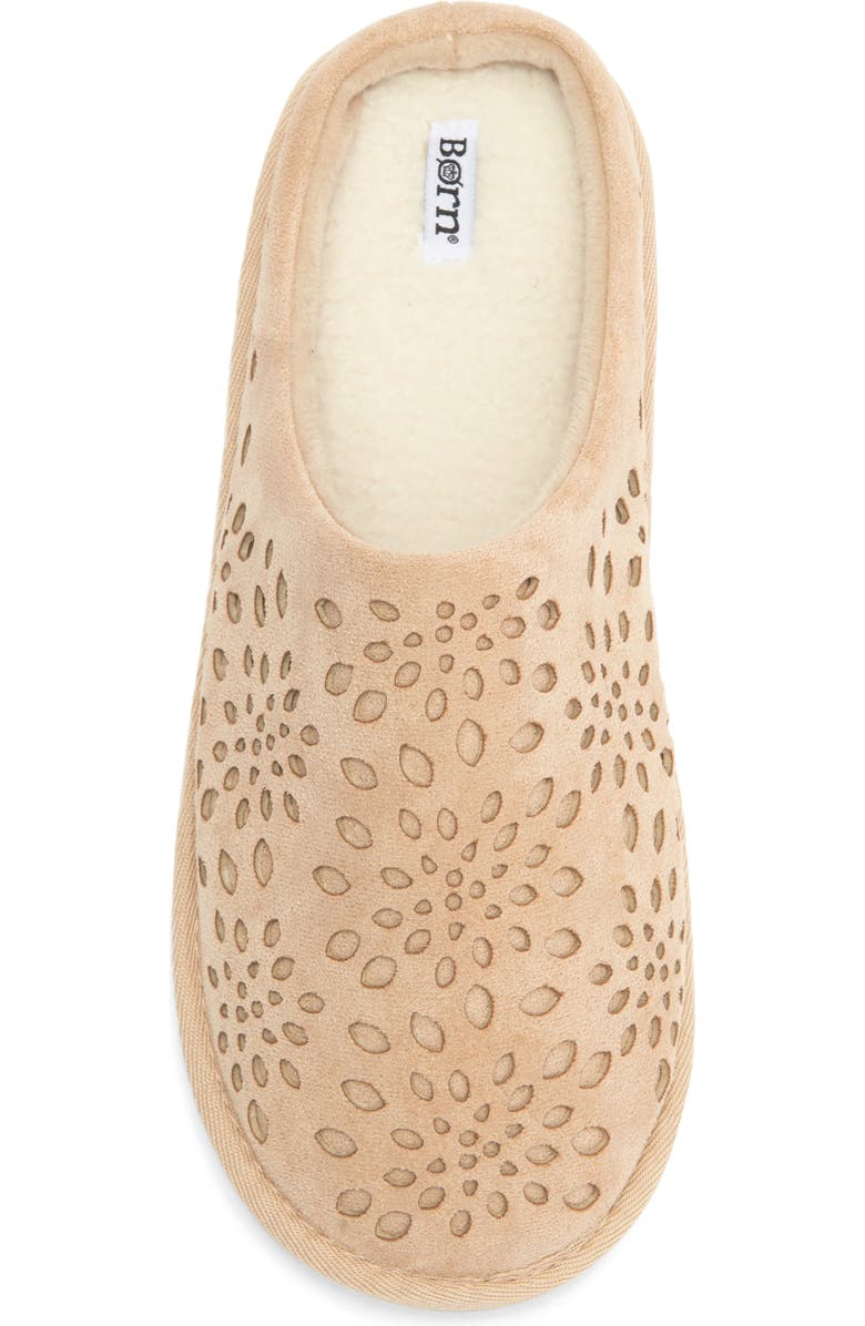 Børn Laser Cut Microsuede Clog Slipper, Alternate, color, Taupe