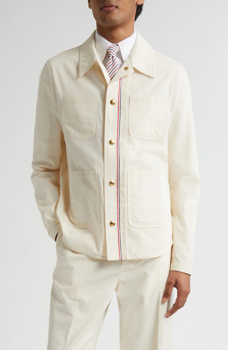 Thom Browne RWB Muslin Utility Jacket, Main, color, Muslin