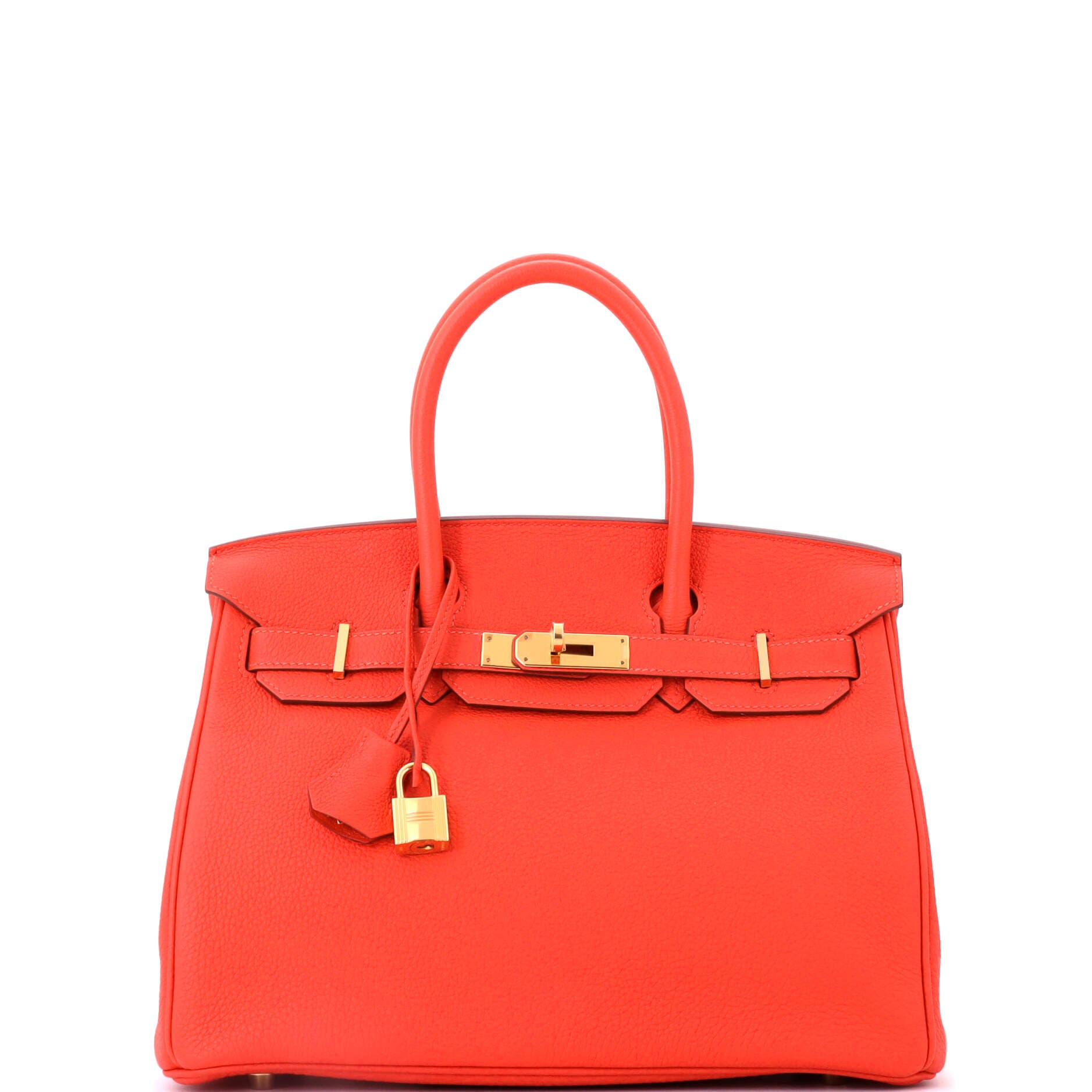 Pre-Owned Hermes Birkin Handbag Orange Togo with Gold Hardware 30, Main, color, Capucine