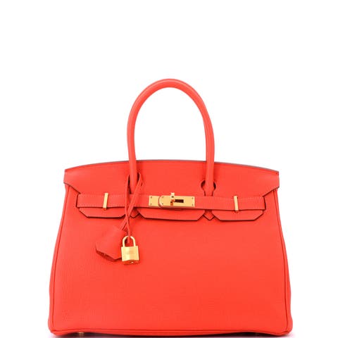 Birkin Handbag Orange Togo with Gold Hardware 30