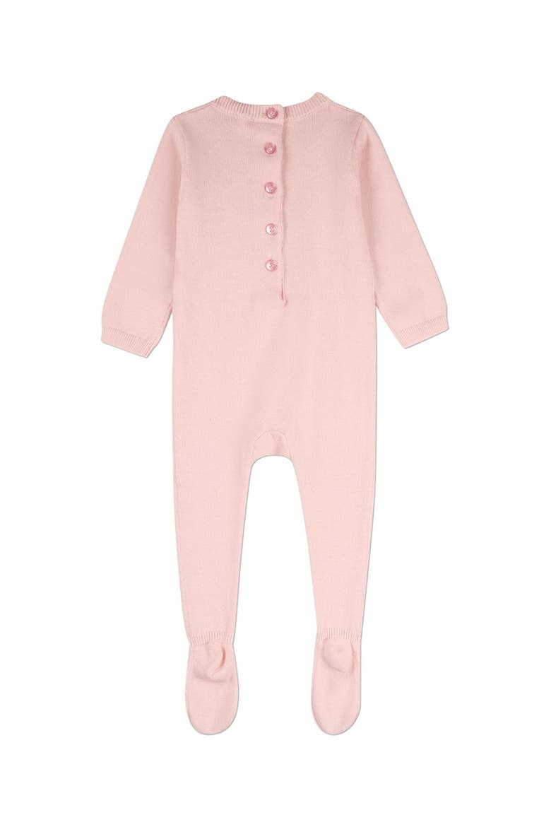 Baby Footie with Tonal Knit Bow, Alternate, color, Light Pink