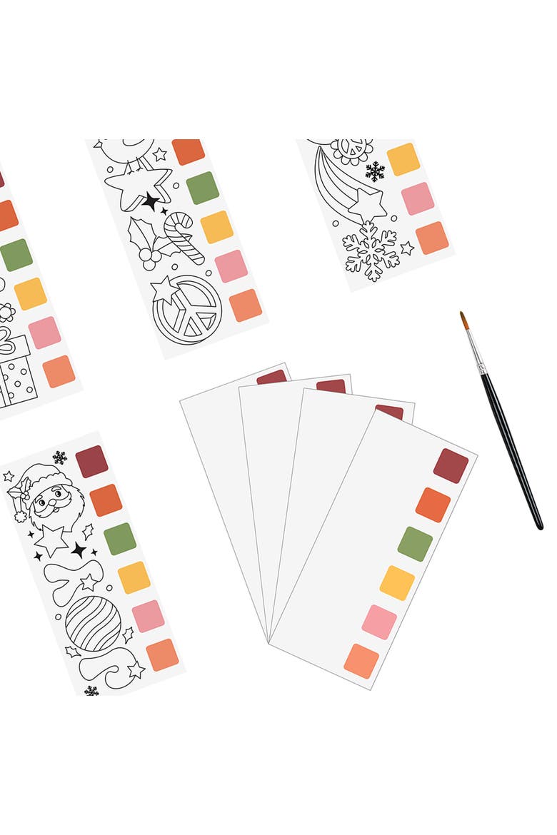 Watercolor Bookmark Pad, Ornament, 8 Christmas Designs, Alternate, color, Multicolored
