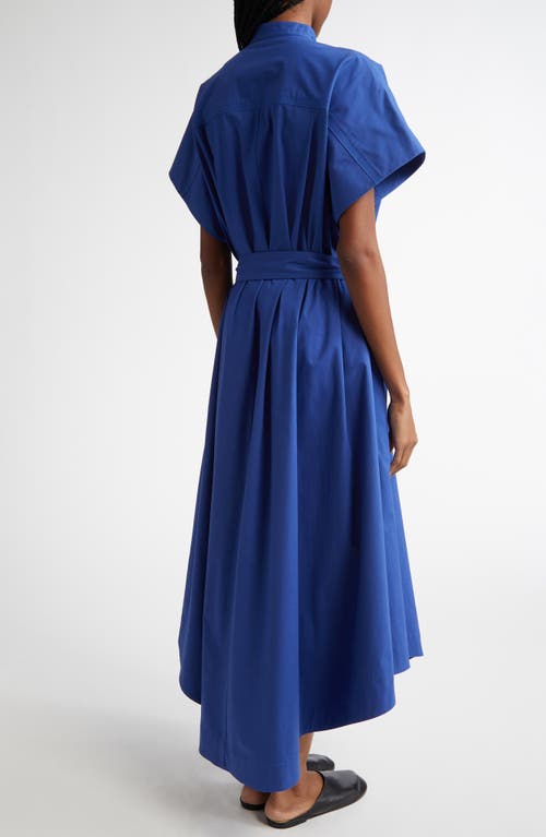 Proenza Schouler Walker Band-collar Eco Poplin Shirtdress In Blue