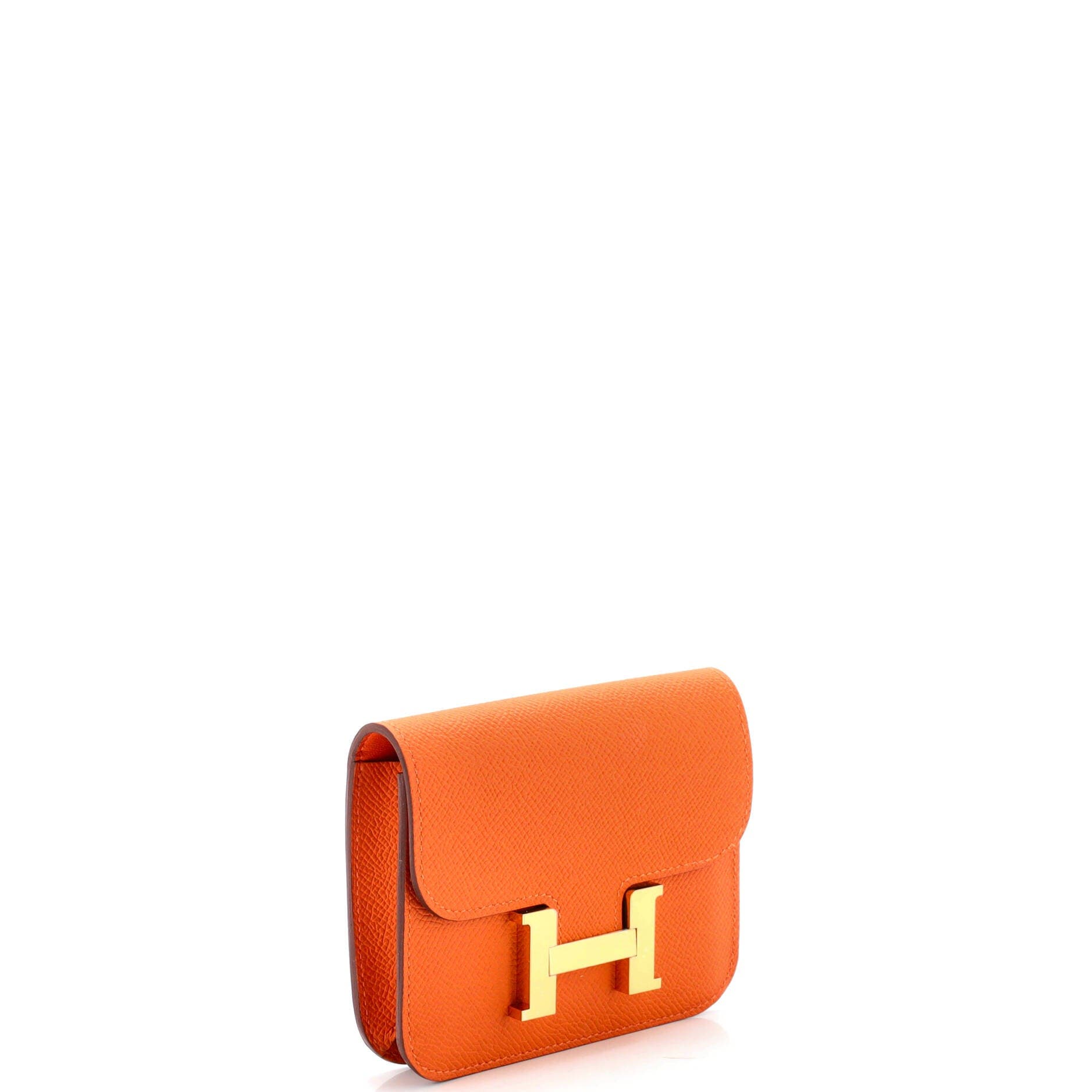 Constance Slim Wallet Epsom, Alternate, color, Orange H
