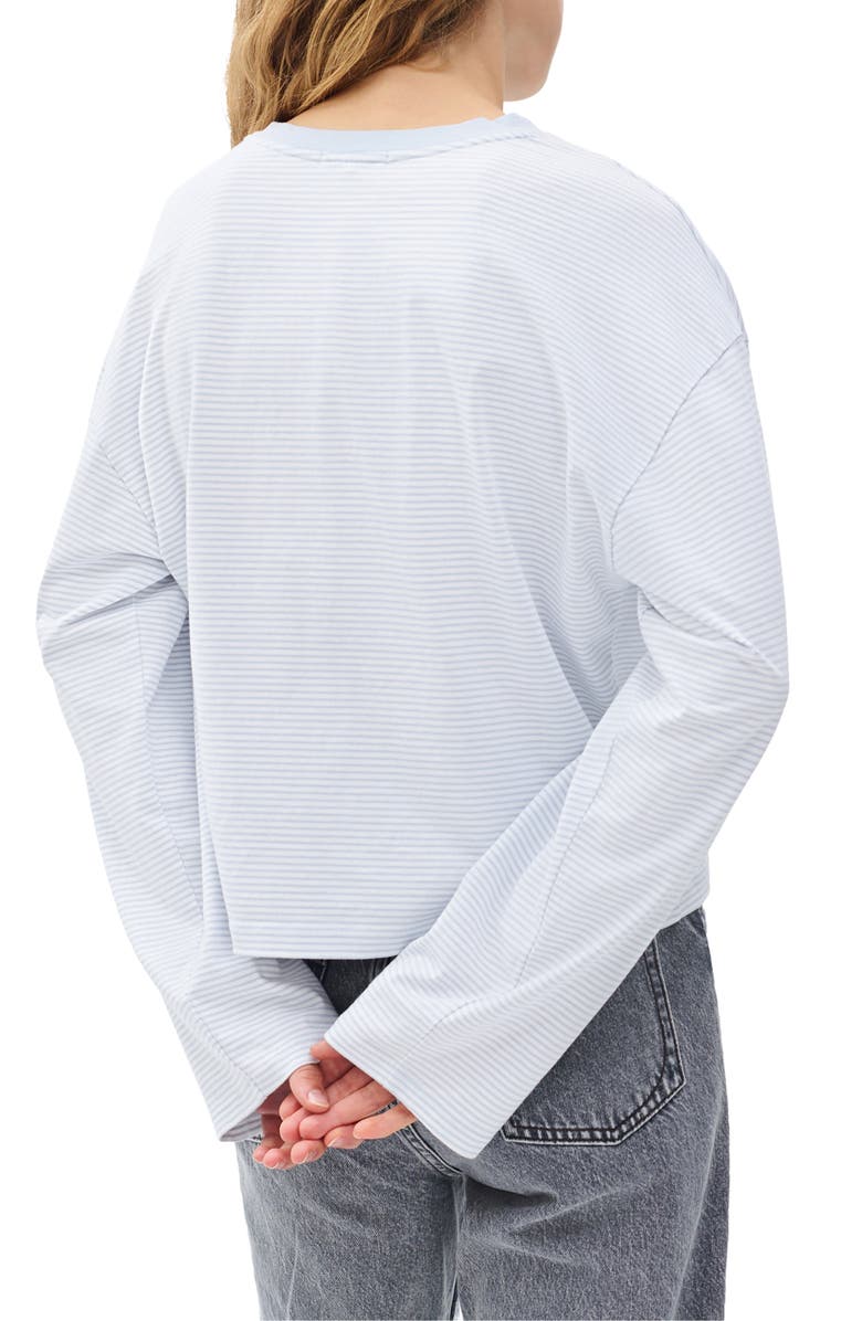 rag & bone/JEAN Kelly Stripe Boxy T-Shirt, Alternate, color, Light Blue