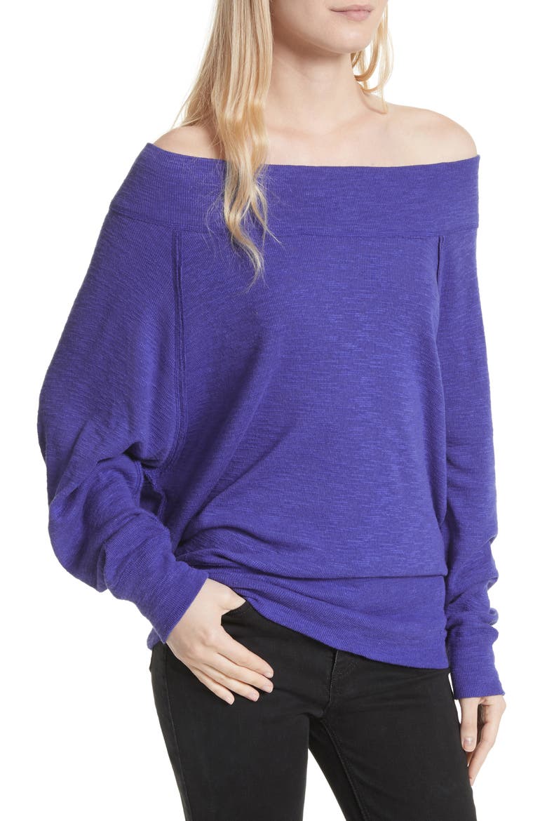 Palisades Off the Shoulder Top, Alternate, color, BLUE