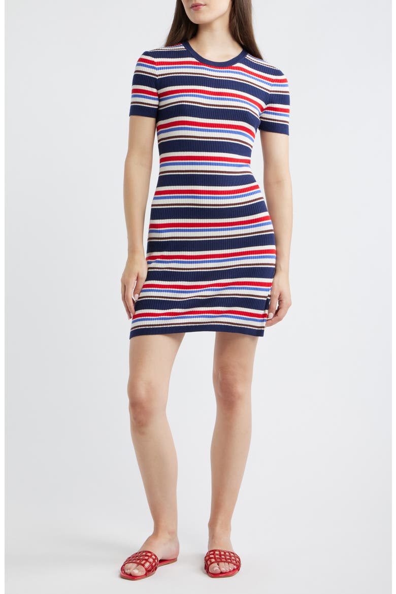 Stripe Rib Minidress, Main, color, SEASIDE STRIPE