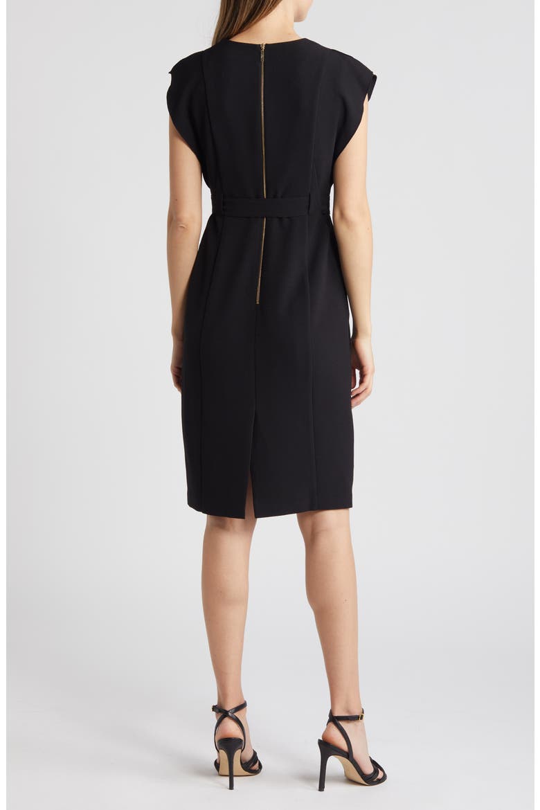 Ruffle Sleeve Sheath Dress, Alternate, color, BLACK