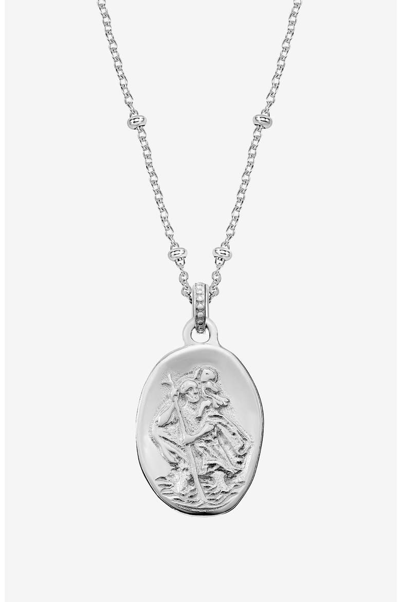 St. Christopher Talisman Necklace, Main, color, Sterling Silver