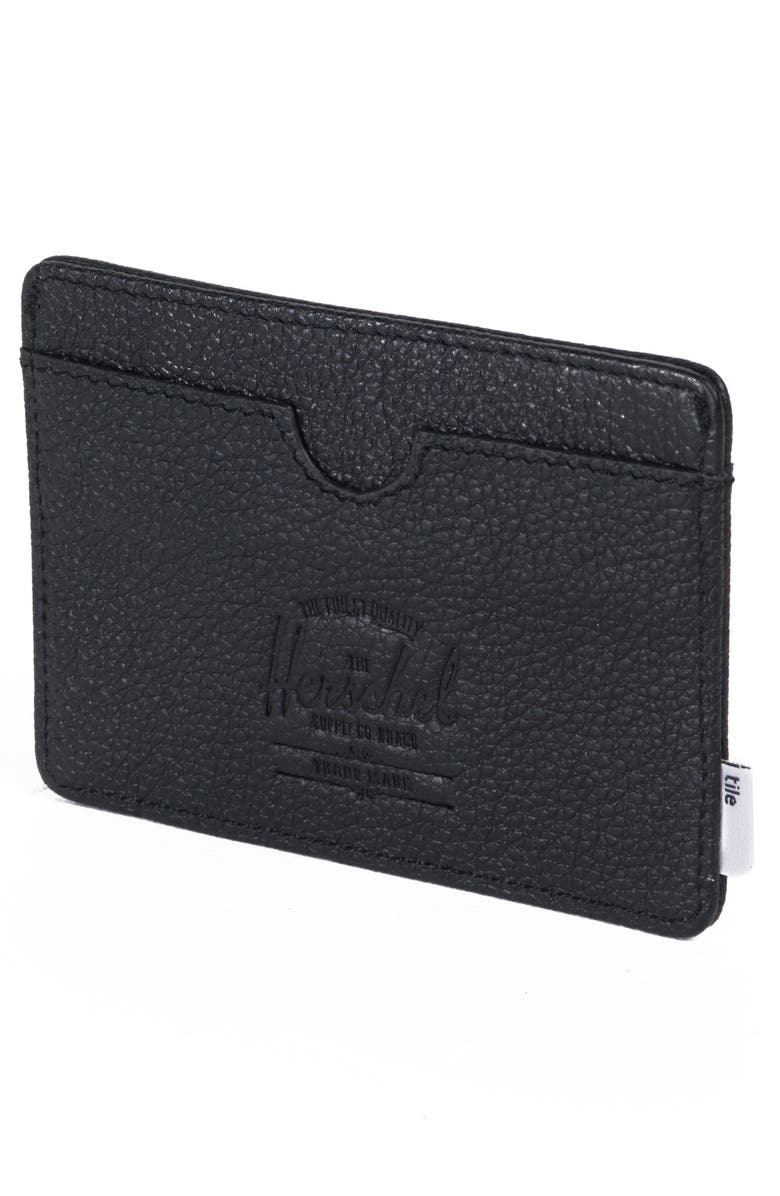 Herschel Supply Co. Tile Slim Charlie Leather Card Case, Alternate, color,