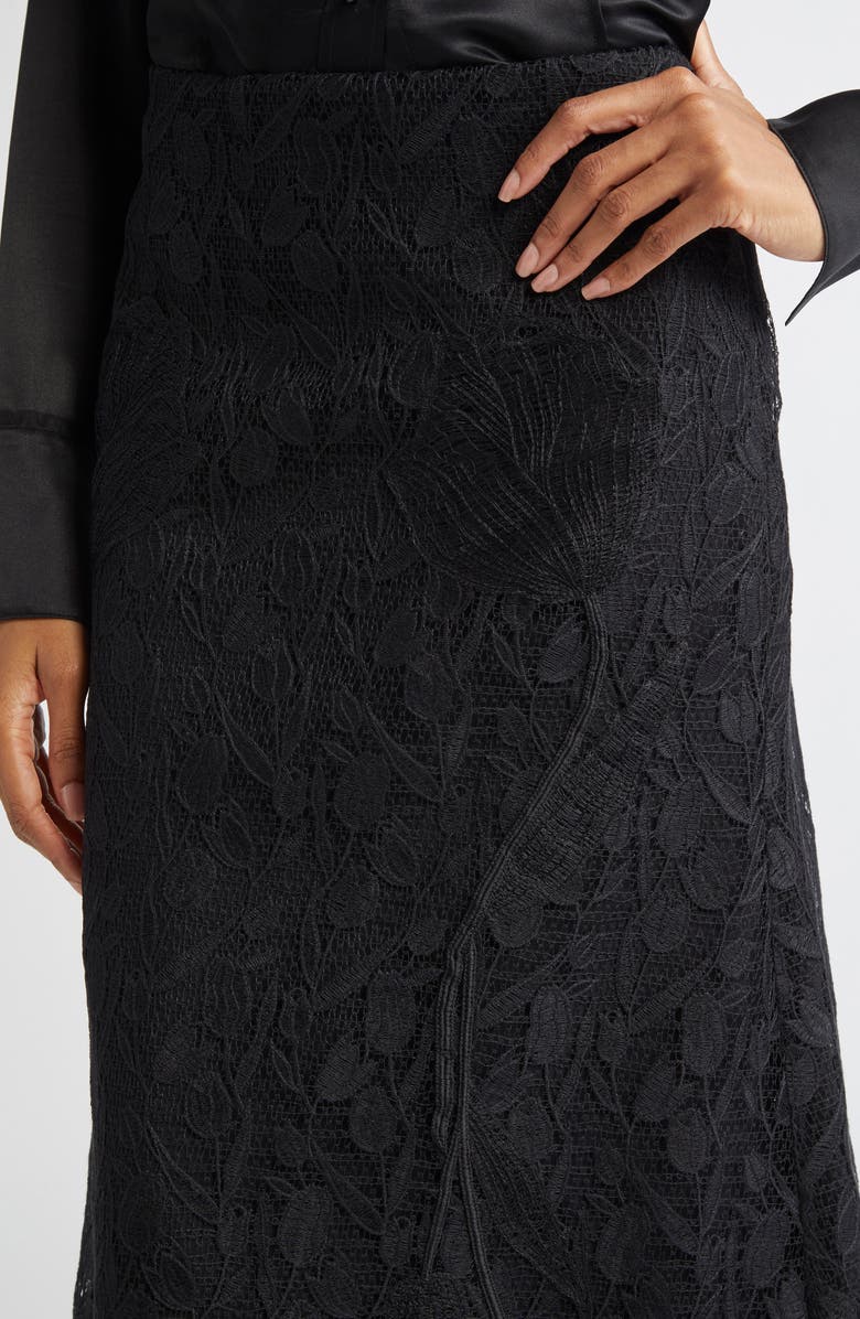 Lela Rose Floral Lace Flared Skirt, Alternate, color,