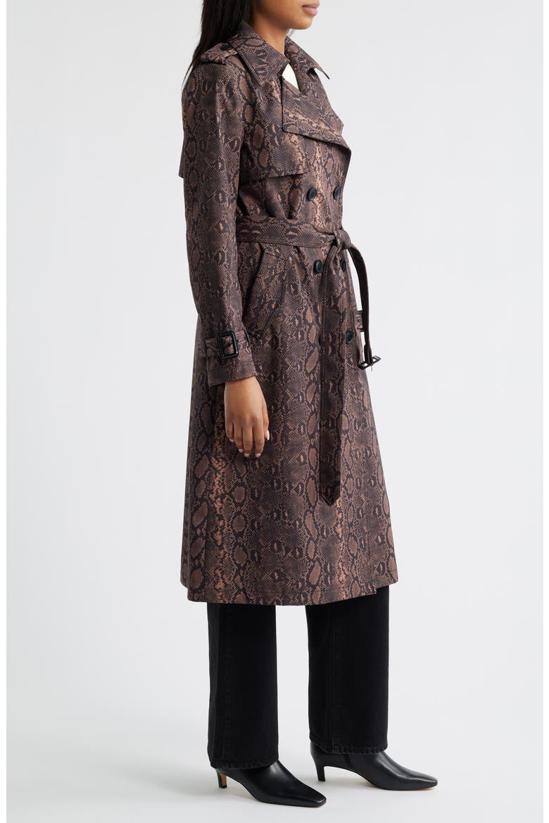 BCBG Max Azria Animal Print Trench Coat (Women) | Nordstrom
