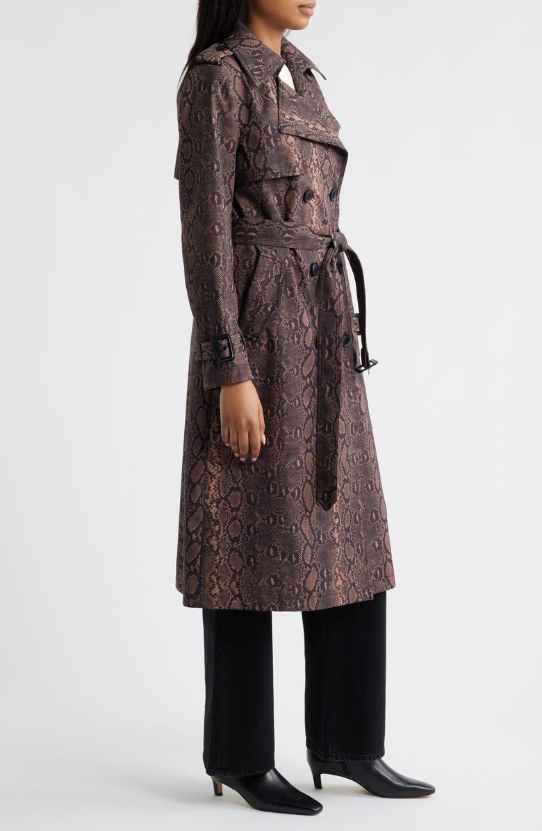 BCBG Max Azria Animal Print Trench Coat, Alternate, color,