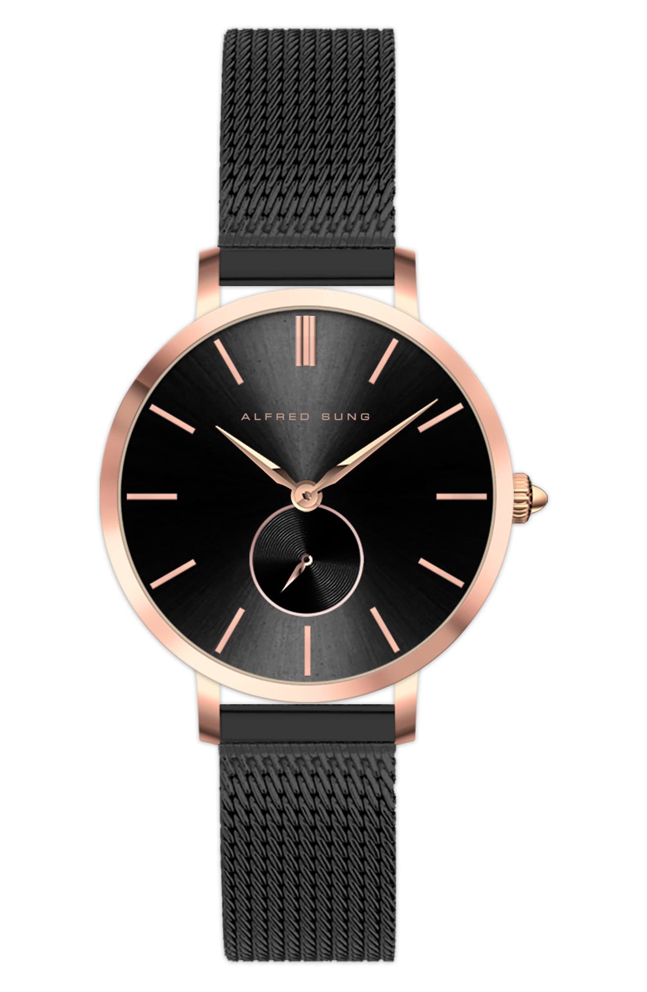 Alfred Sung Serenity Mesh Strap Watch, 33mm