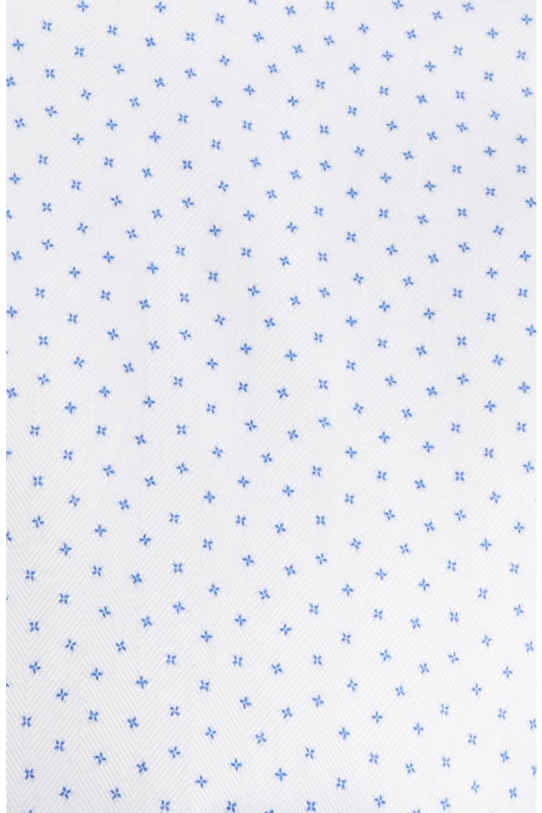 Trim Fit Neat Print Cotton Dress Shirt, Alternate, color, WHITE/ NAVY