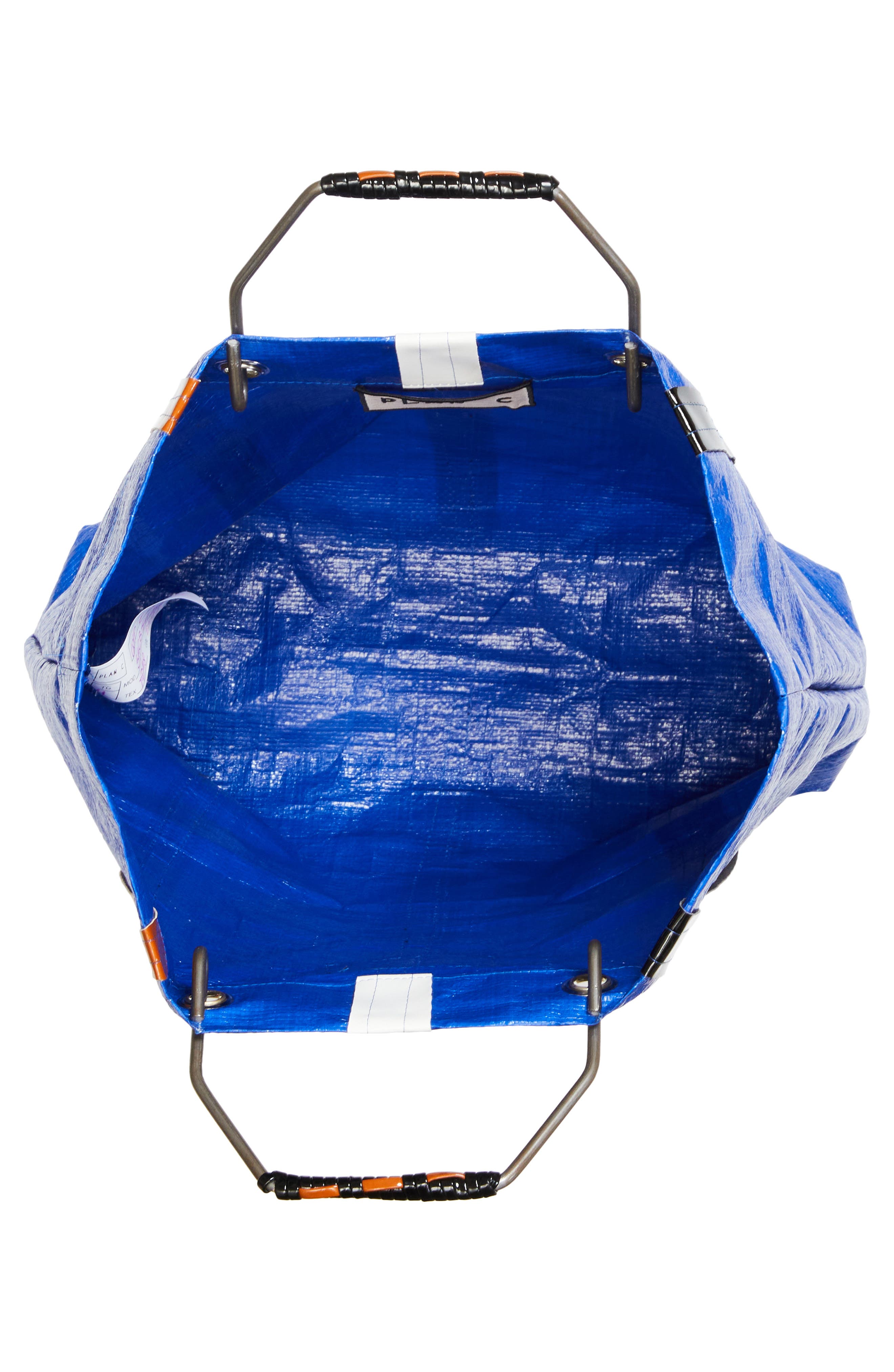 PLAN C Stripe Shopper Tote, Alternate, color, Blue White Blacks