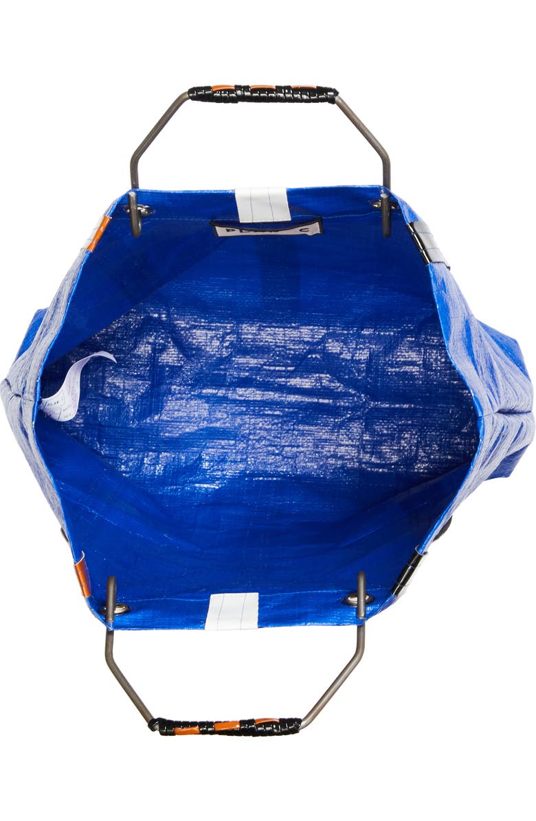 PLAN C Stripe Shopper Tote, Alternate, color, Blue White Blacks