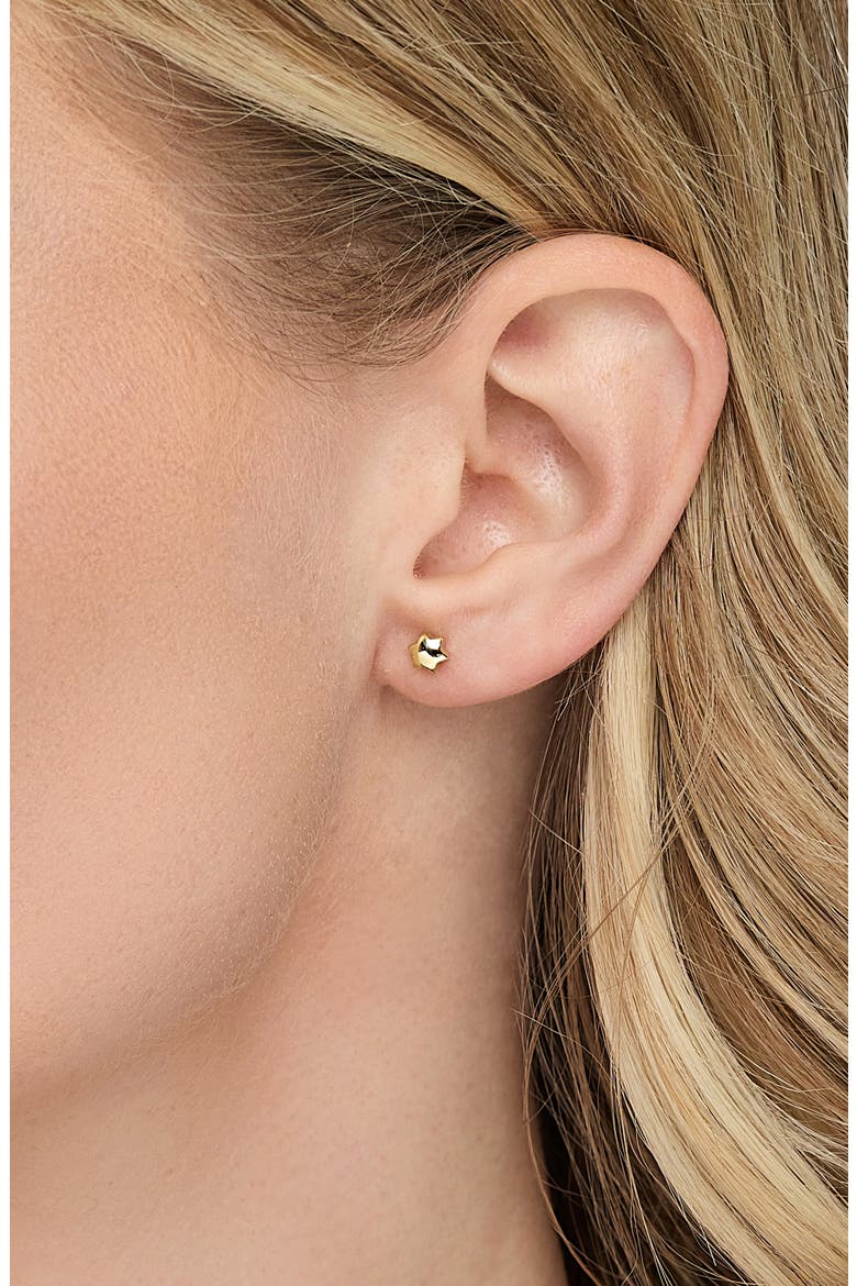 14K Yellow Gold Star Stud Earrings, Alternate, color, 14K YELLOW GOLD
