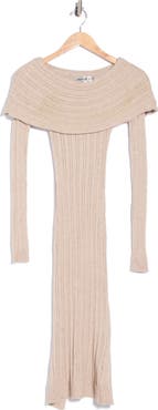 Madden Girl Off the Shoulder Ribbed Midaxi Sweater-Dress