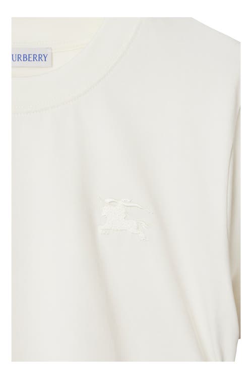 Burberry White T-shirt With Check Pattern Detail In Chalk