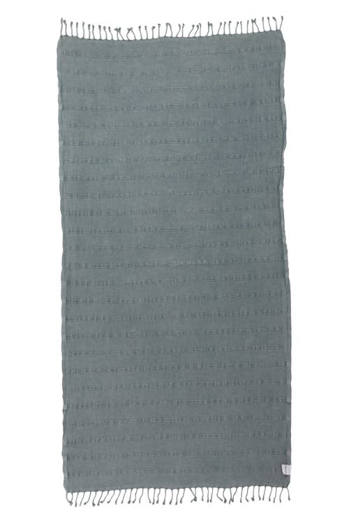 InfuseZen Stonewashed Organic Cotton Turkish Towel in Denim 