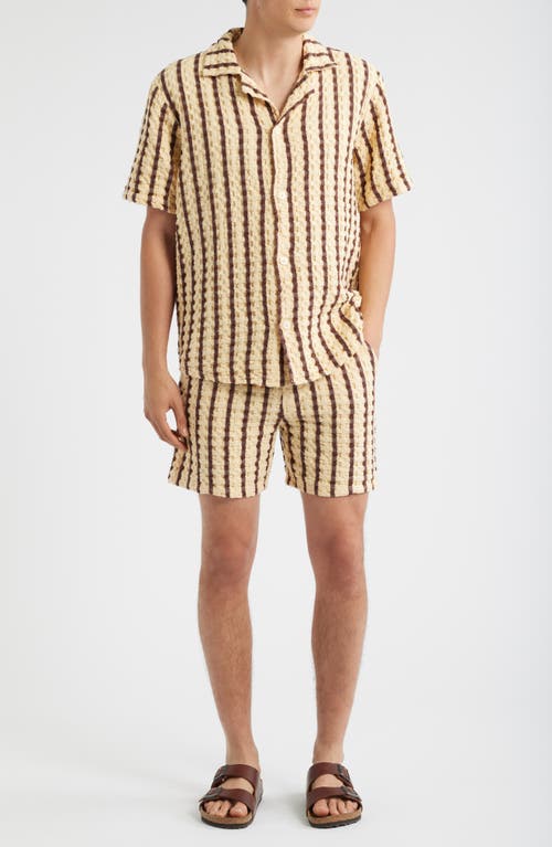 Oas Porto Stripe Waffle Shorts