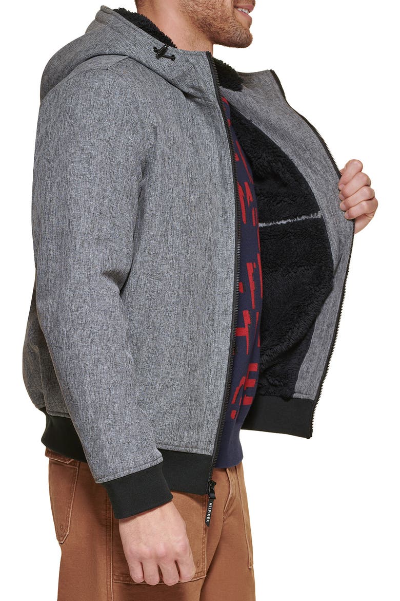 Faux Shearling Lined Softshell Jacket, Alternate, color, HTHR GREY