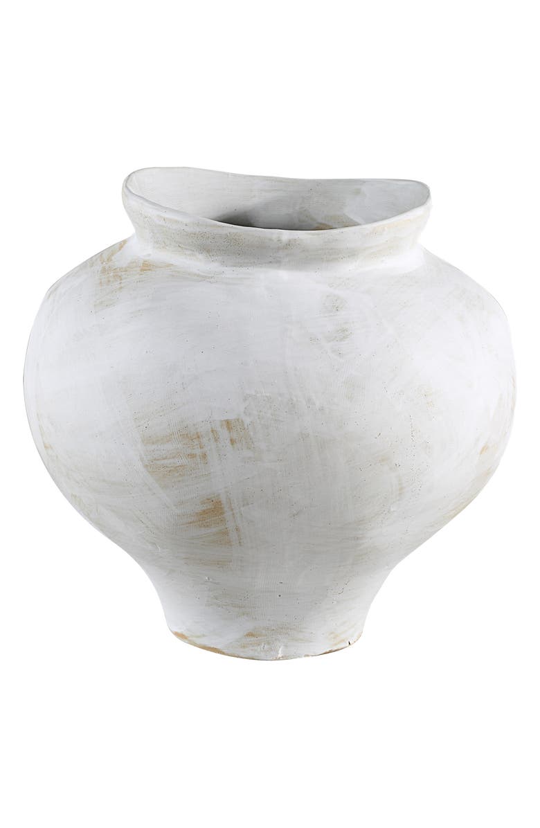 Renwil Terracotta Vase, Alternate, color, White