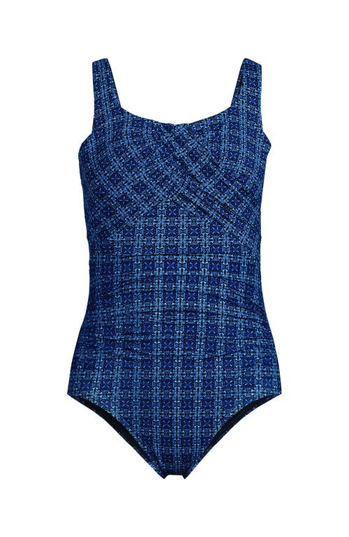 Lands' End Slendersuit Carmela One Piece Swimsuit In Blue