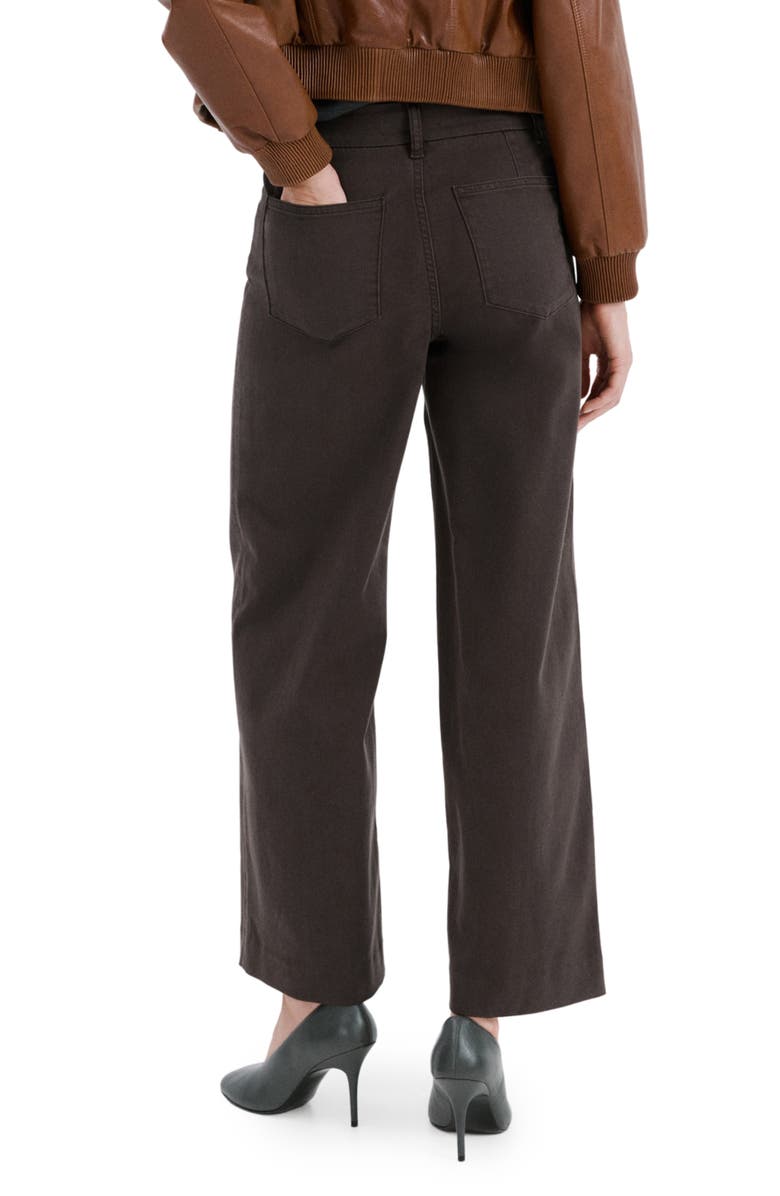 MANGO Seamed High Waist Wide Leg Jeans, Alternate, color, Chocolate