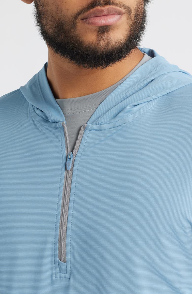 johnnie-O Bixler Hooded Quarter Zip Pullover, Alternate, color, Carbon Fiber