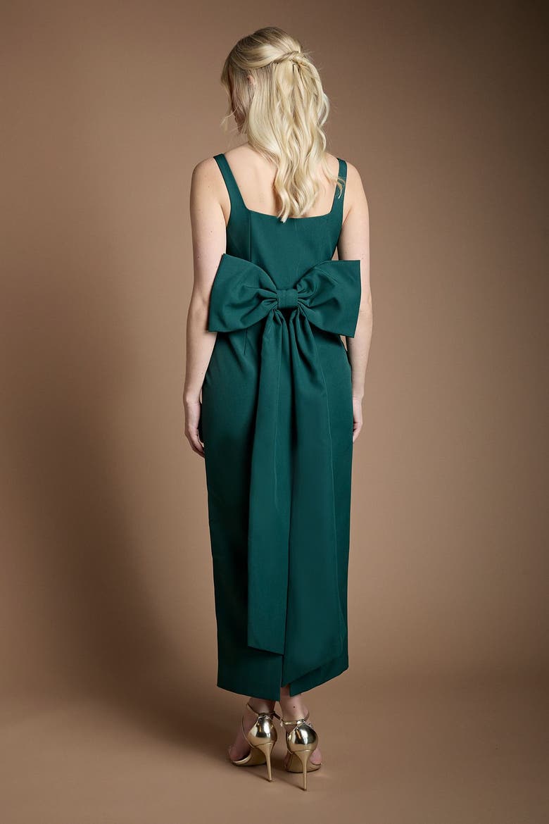 Bow Back Square Neck Maxi Dress, Alternate, color, Emerald