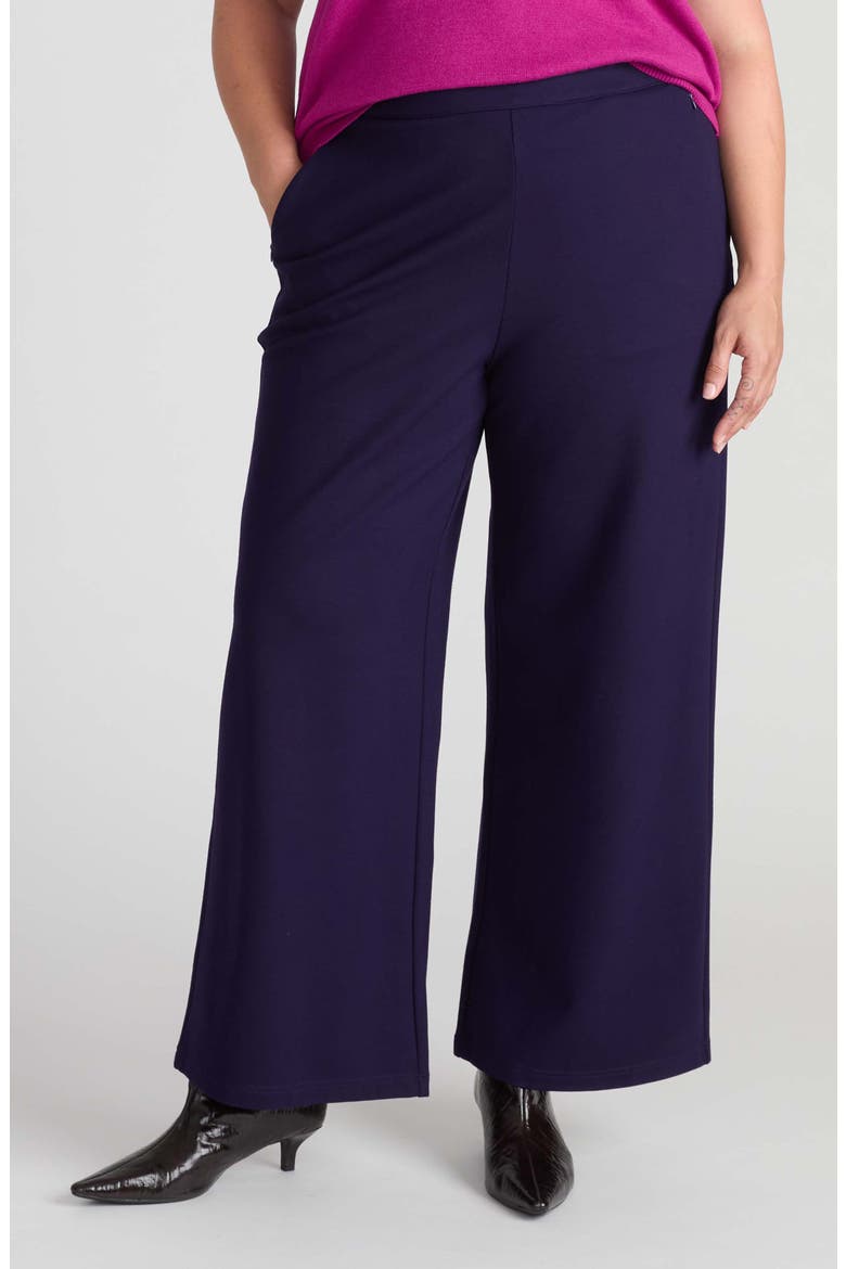 Stephanie Wide Leg Ponte Pants, Main, color, SUPERNOVA BLUE