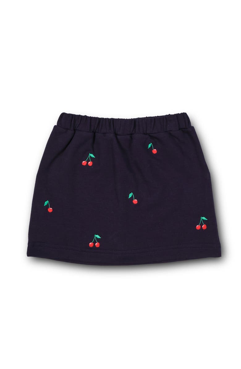 Florence Eiseman French Terry Skort With Embroidered Cherries, Alternate, color, Navy