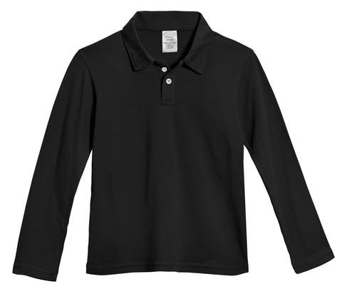 Baby Boys 100% Cotton Knit Jersey 2-Button Long Sleeve Polo (Baby)