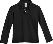 CITY THREADS Baby Boys 100% Cotton Knit Jersey 2-Button Long Sleeve Polo