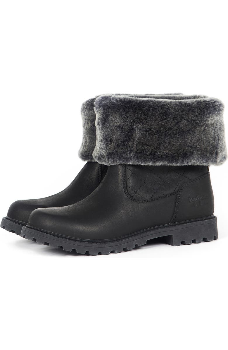 Barbour Hareshaw Waterproof Faux Fur Trim Boot, Main, color,