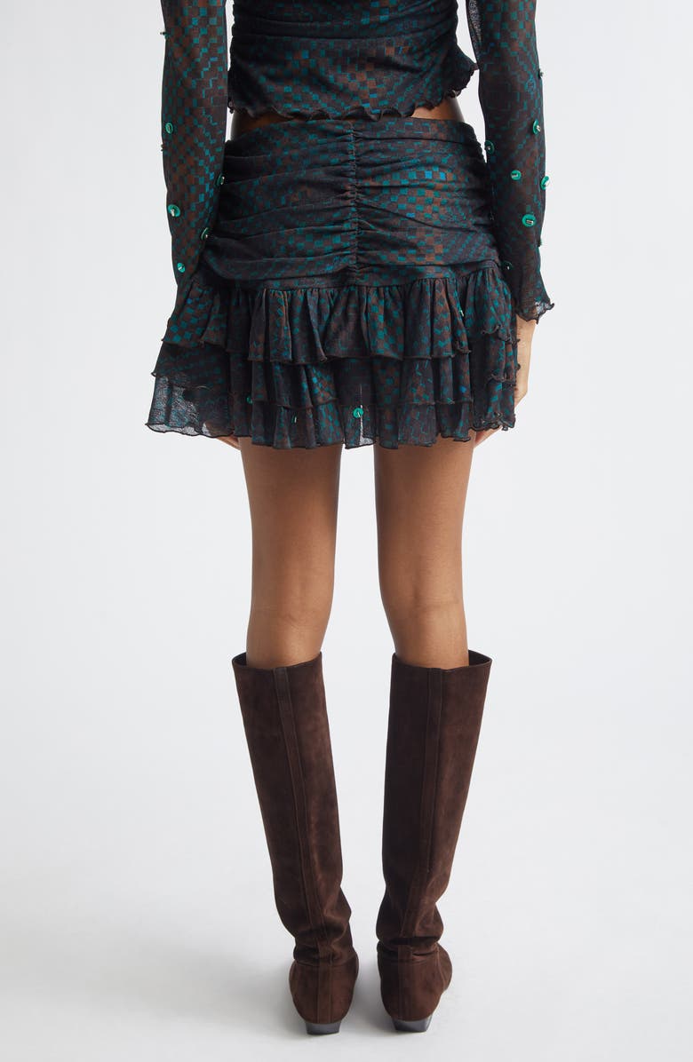 Siedrés Kaia Check Tiered Chiffon Miniskirt, Alternate, color, Blue Multi