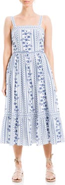MAX STUDIO Floral Print Sleeveless Midi Dress